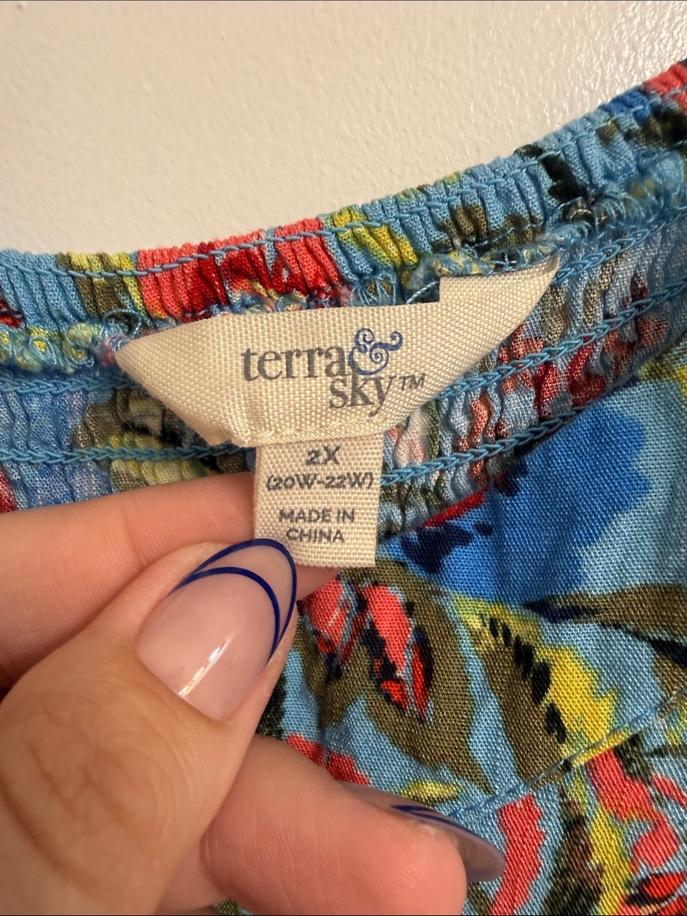 Terra & Sky Blue Floral Maxi Dress - Picture 2 of 2